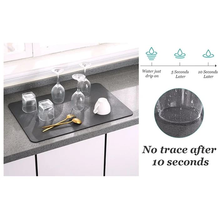 Kitchen Super Absorbent Dish Drying mat (Big Size) (60cmx40cm);f - Image 5