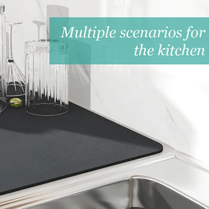 Kitchen Super Absorbent Dish Drying mat (Big Size) (60cmx40cm);f - Image 6