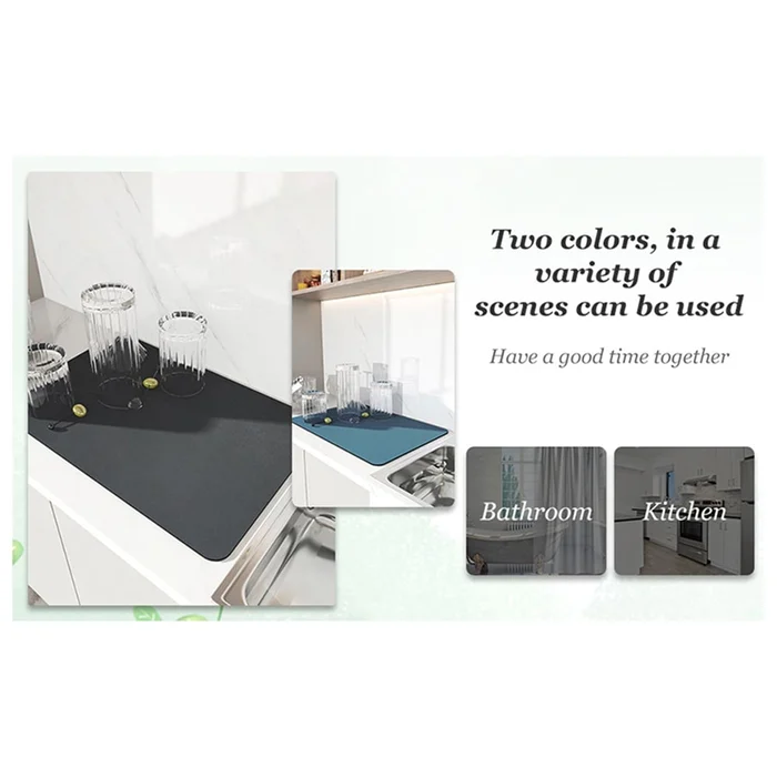 Kitchen Super Absorbent Dish Drying mat (Big Size) (60cmx40cm);f - Image 8