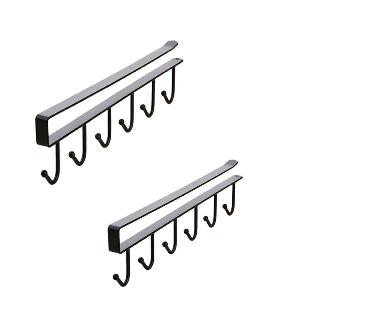 Under-Shelf 6-Hook Mug & Cup Holder Rack (pack of 2)– Space-Saving Kitchen Cabinet Organizer,g - Image 7
