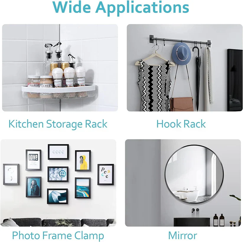 Wall Adhesive Hooks, No-Drilling Waterproof Screw for Hanging - Image 3