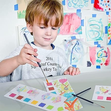 Water Color Painting Book with Brush- Endless Painting, Learning and Fun G