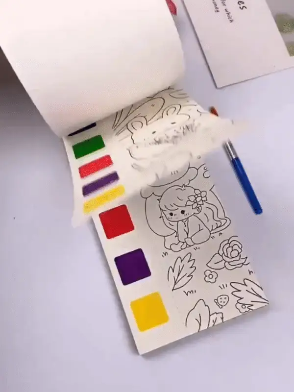 Water Color Painting Book with Brush- Endless Painting, Learning and Fun G - Image 2