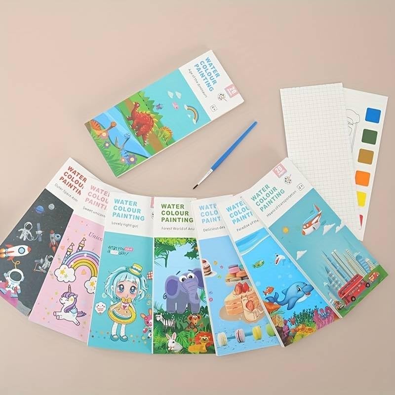 Water Color Painting Book with Brush- Endless Painting, Learning and Fun G - Image 6